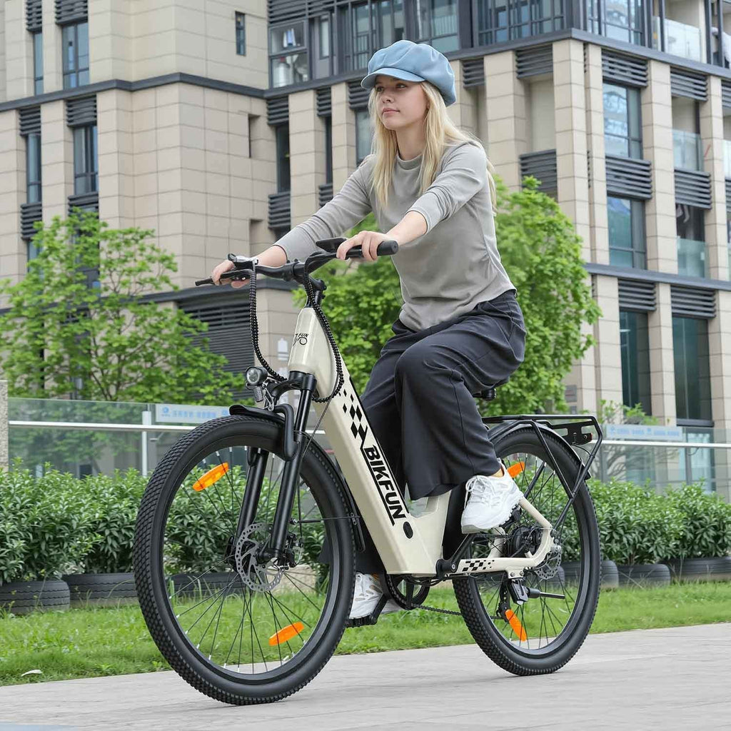 Bikfun AMAK00053 Women's Electric Bike 26" – Light Grey - photo 12
