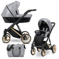 Wózek dziecięcy Kunert Ivento Premium 2w1 - złota rama - kolor: Eco Grey Metalic