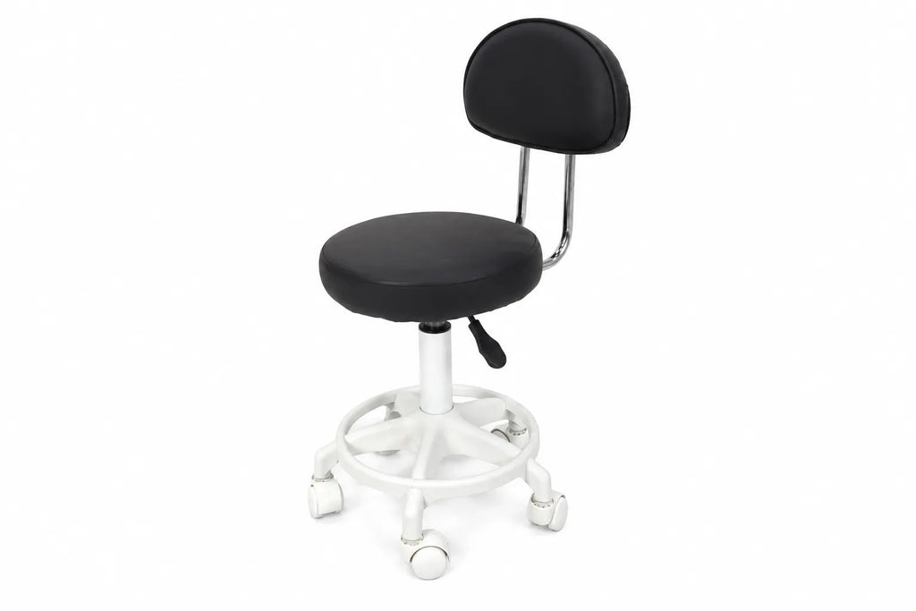 Kunert Beauty stool Bella with backrest, swivel – black