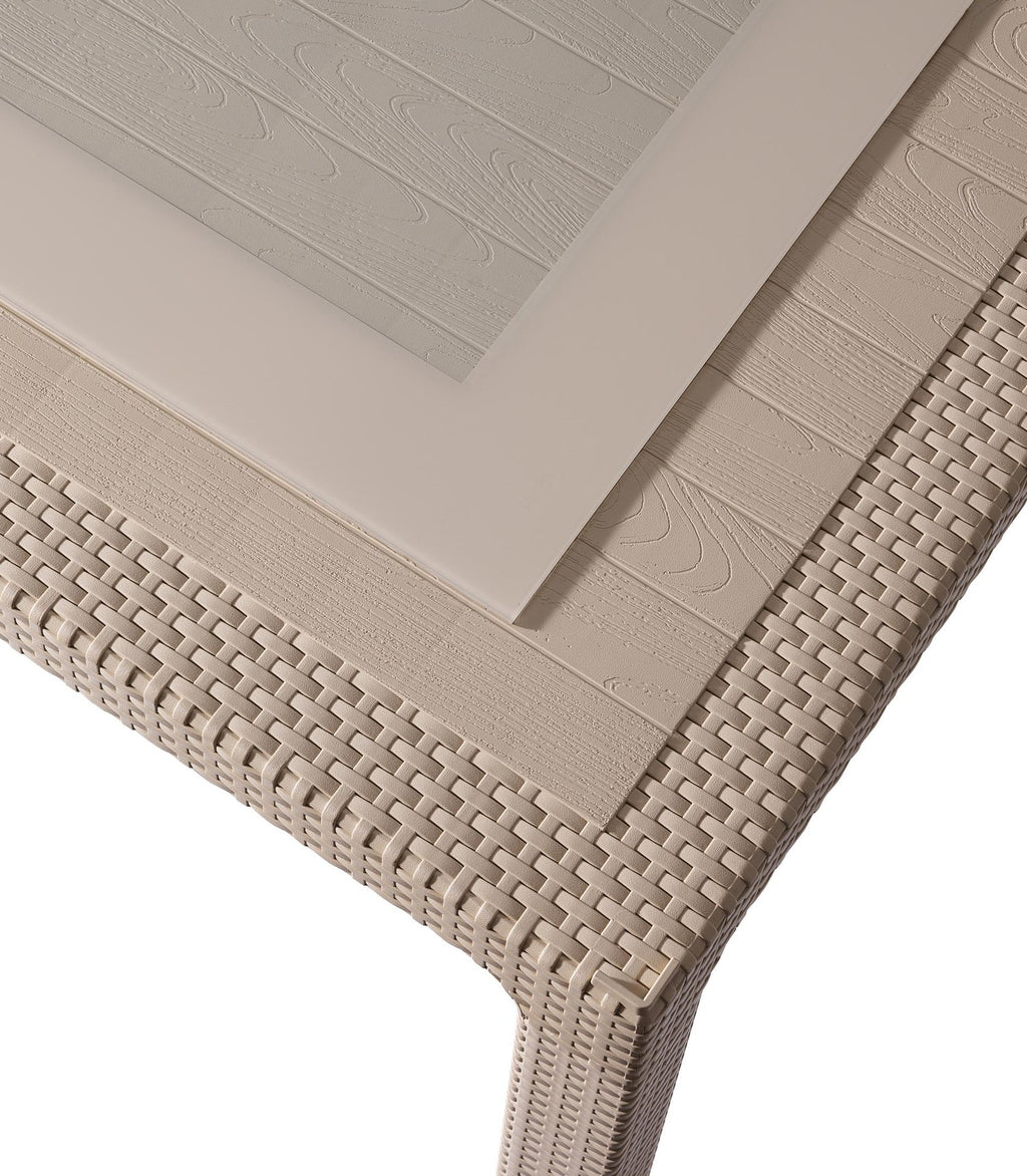 Kunert Garden table Calma, rattan look – cappuccino