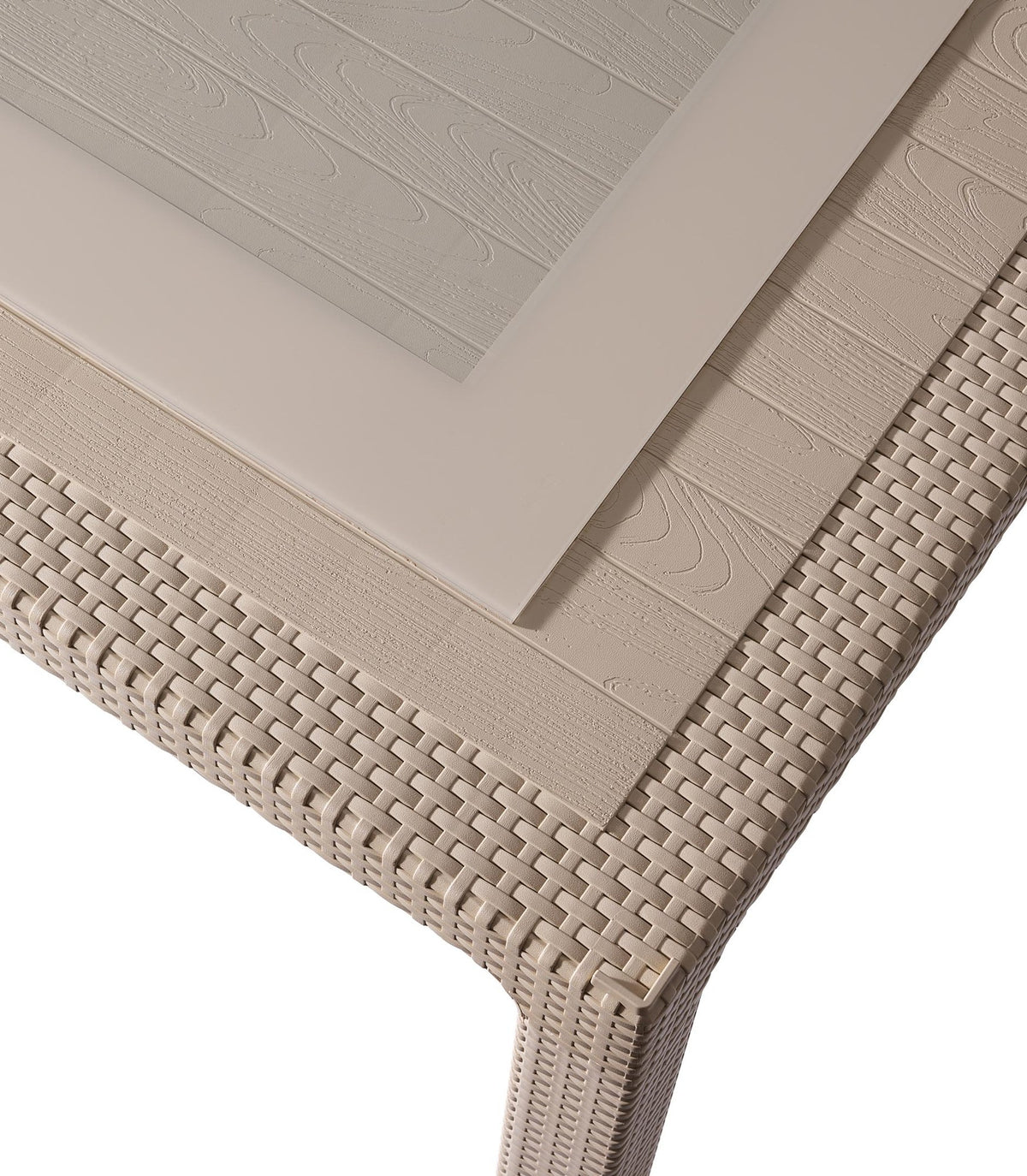 Kunert Garden table Calma, rattan look – cappuccino