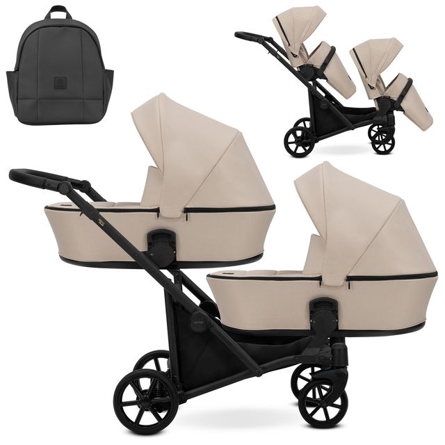 Kunert Brav Duo 2-in-1 Twin Stroller – Cream – image 1