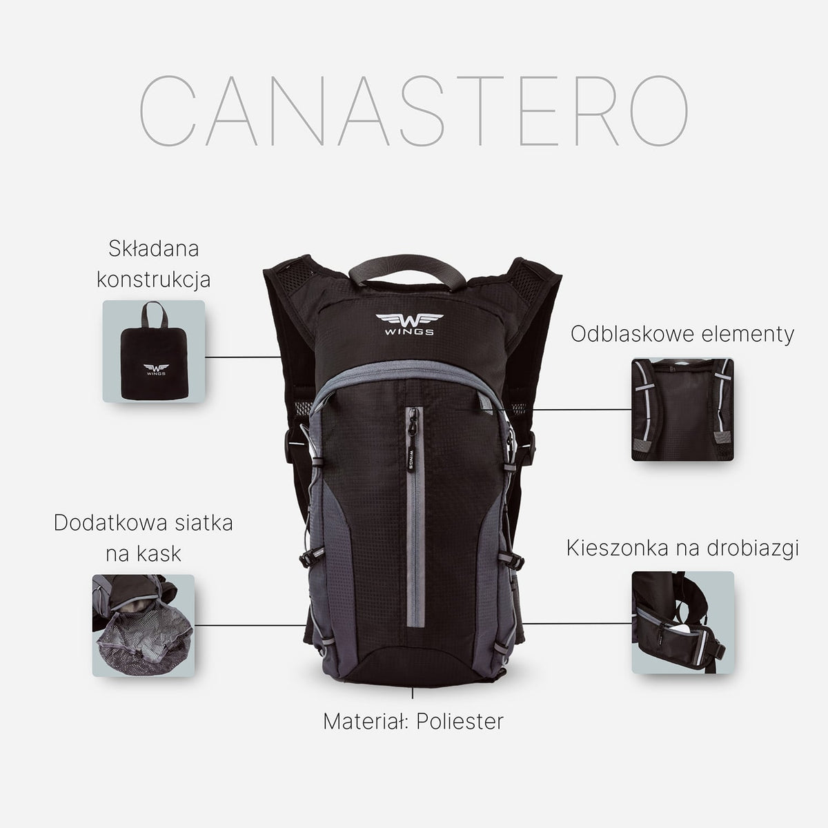 Wings Canastero Cycling Backpack 10 L – Black - photo 8