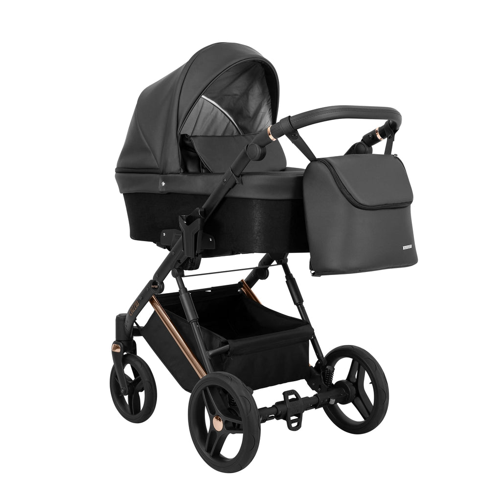 Wózek dziecięcy Kunert Lazzio Premium 2w1 - Miedziana rama - kolor: Czarny Eco