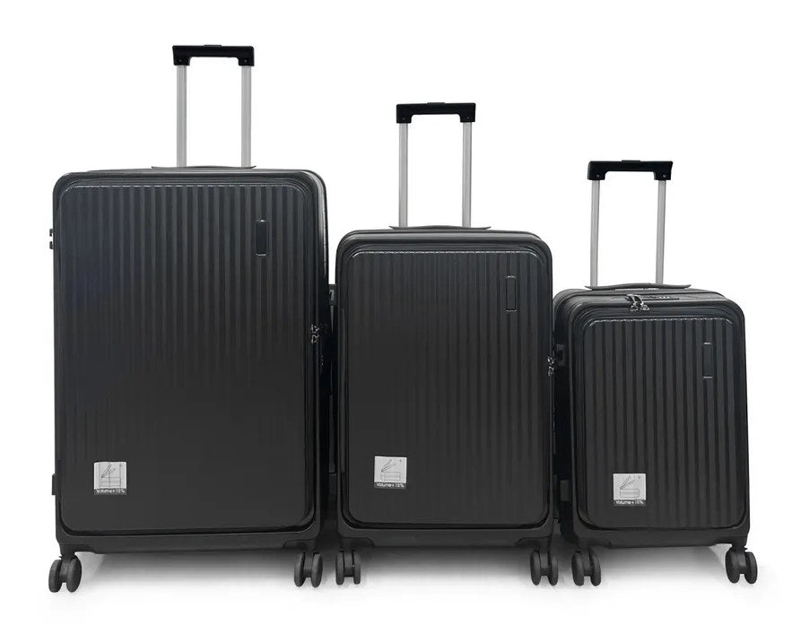 Kunert Hard-shell suitcase set Tabi, 3 pieces, 360° wheels, combination lock – black - photo 2