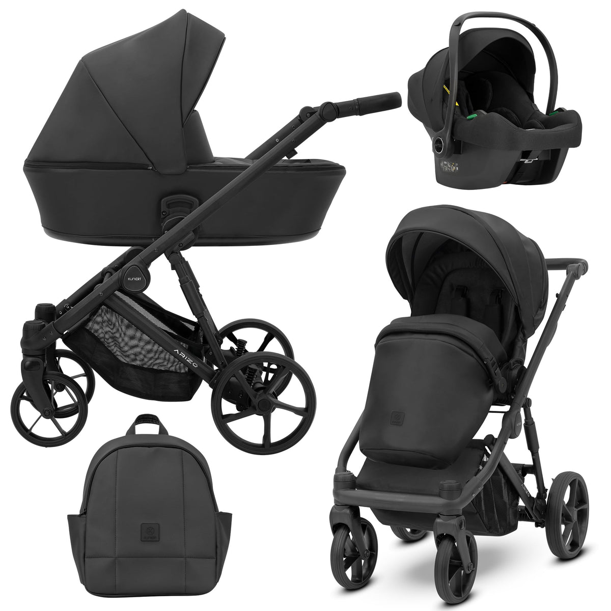 Kunert Arizo 3-in-1 Stroller – Black Eco – image 1
