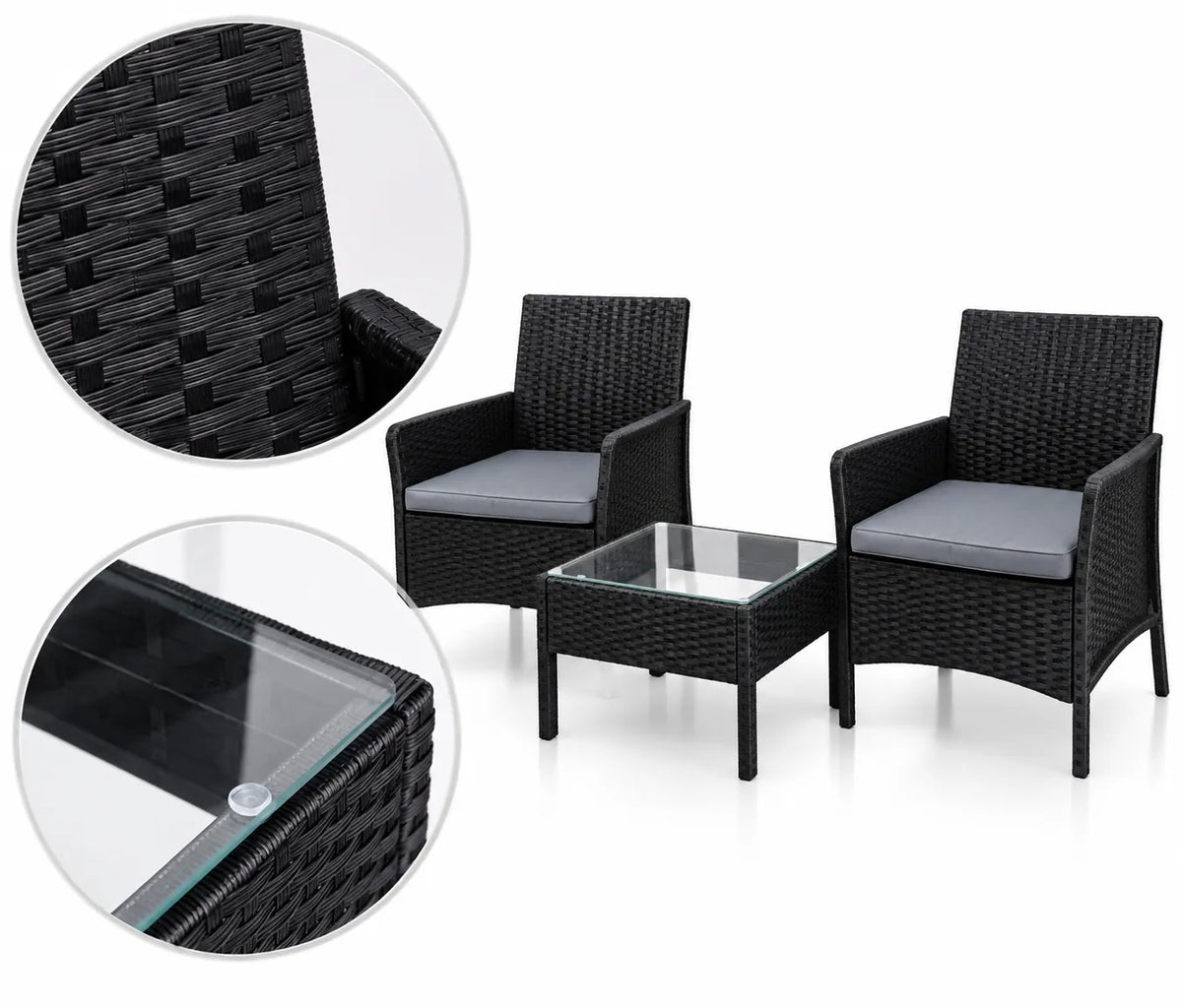 Kunert Garden seating set Bari: 2 armchairs + glass table - photo 9