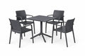 Kunert Garden furniture set MIAMI: table 80x80 + 4 chairs – graphite