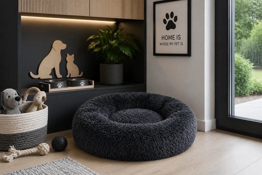 Kunert Round fluffy dog & cat bed MILO 80 cm – grey - photo 8