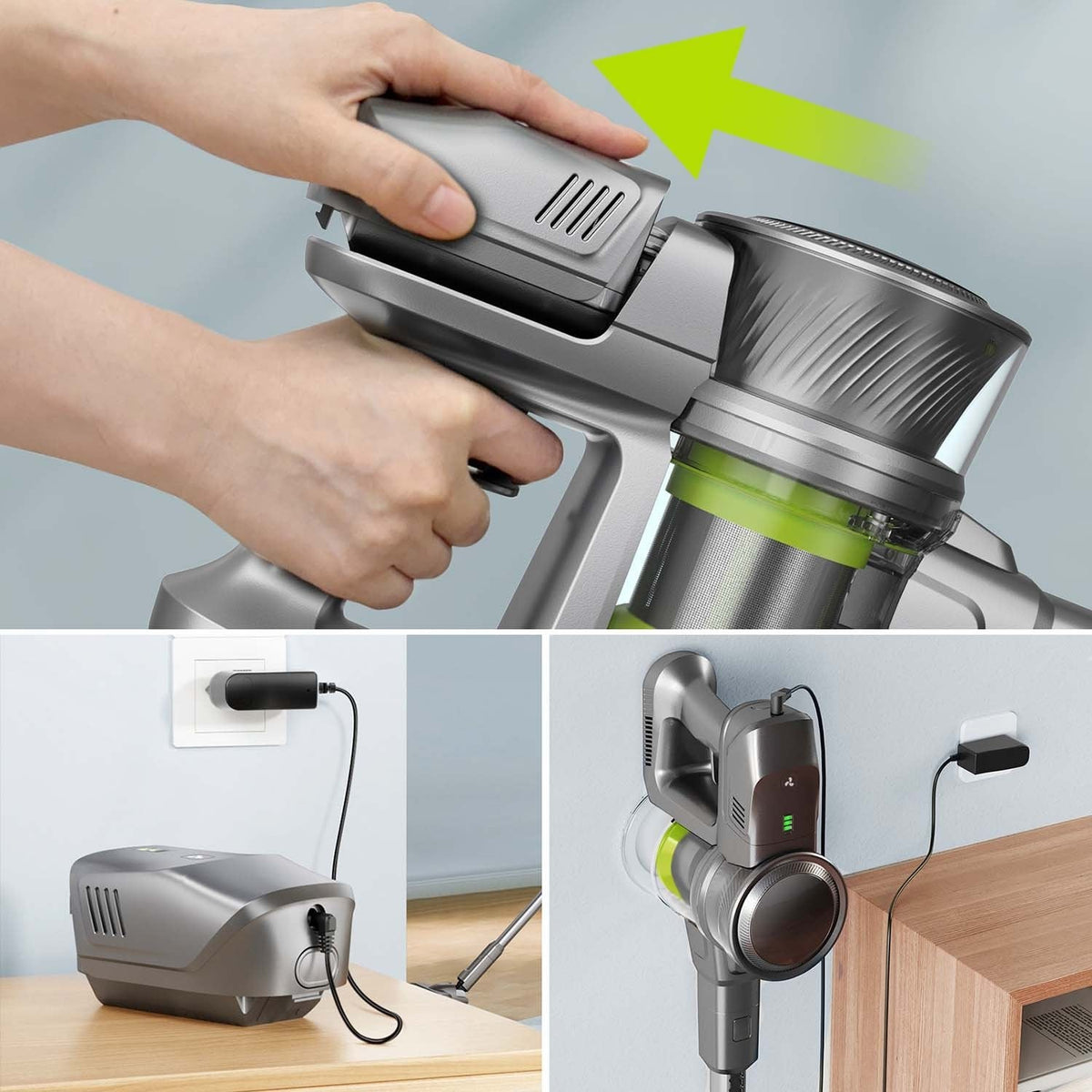 Greenote GSC55 Cordless Vacuum – 26 kPa with Accessories - photo 3