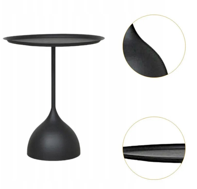 Kunert Round side table Vito, black metal - photo 3