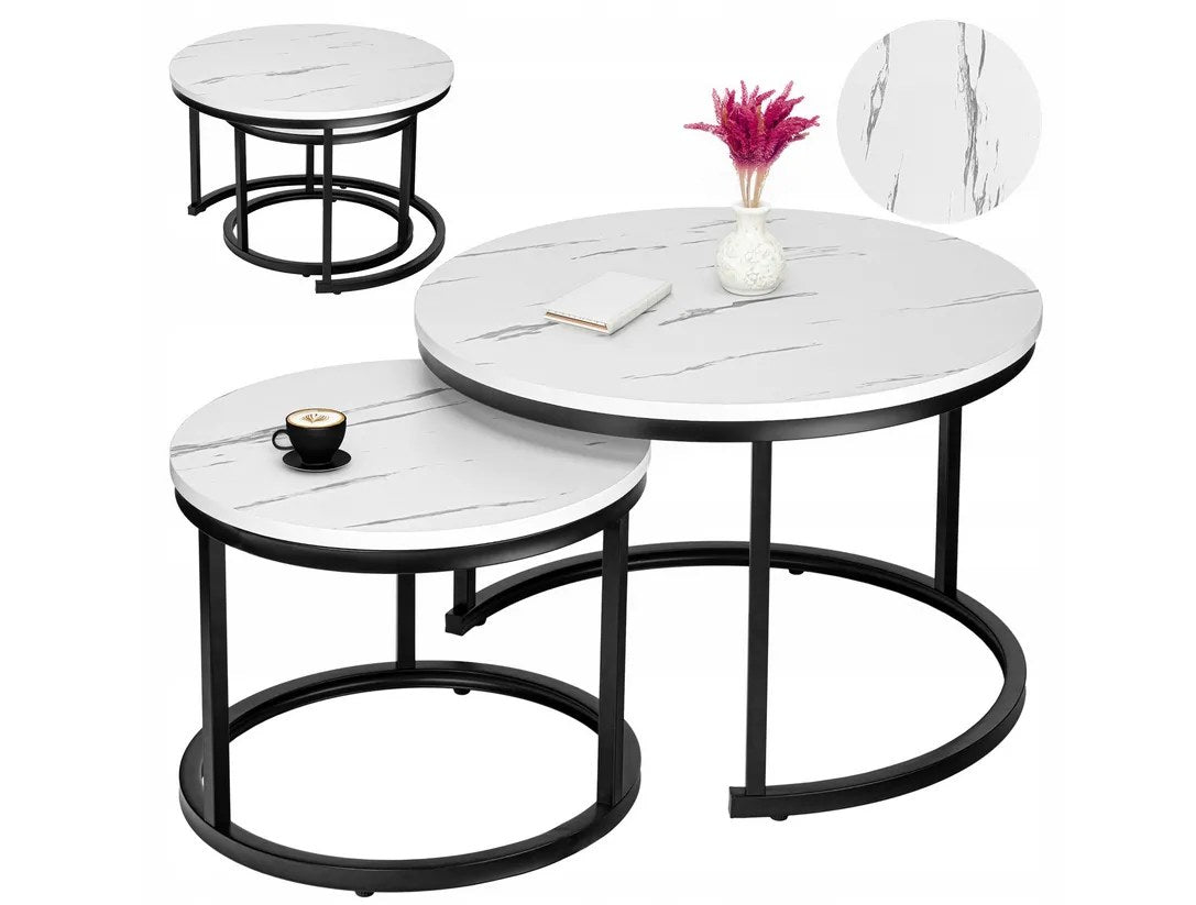 Kunert Coffee table set Alpine, 2 nesting tables, marble look - photo 5