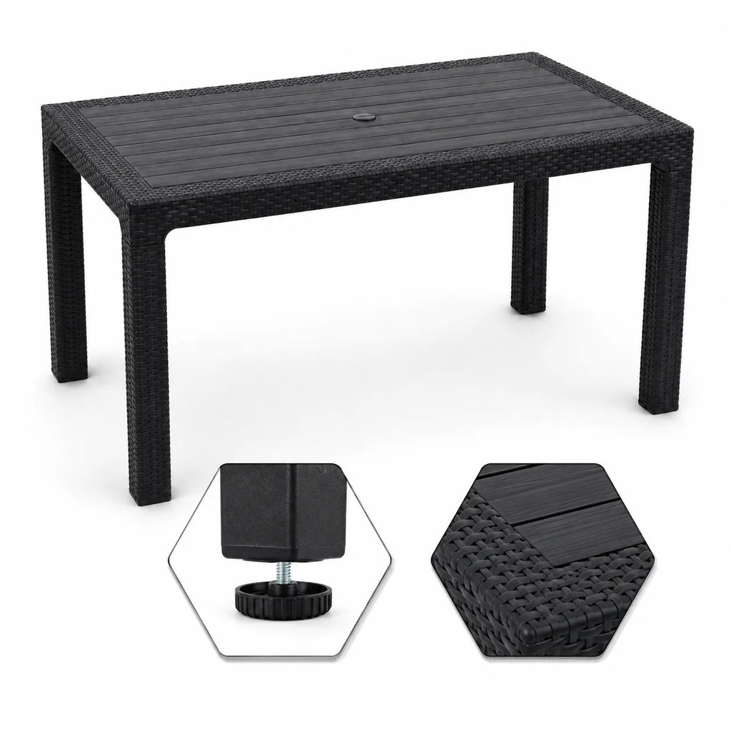 Kunert Garden table Adler 140x80 cm, rattan look – graphite