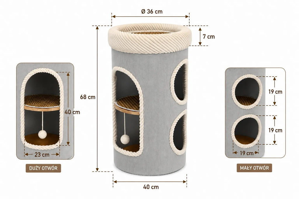 Kunert Cat scratching tower Coco 2-in-1 with bed – grey - photo 9