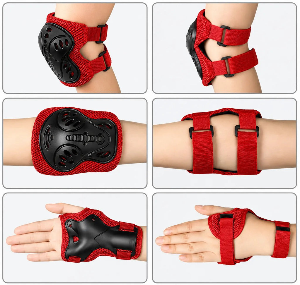 Kunert Kids protective gear set Tomi 2, 6-piece: knee, elbow and wrist guards – black-red - photo 8