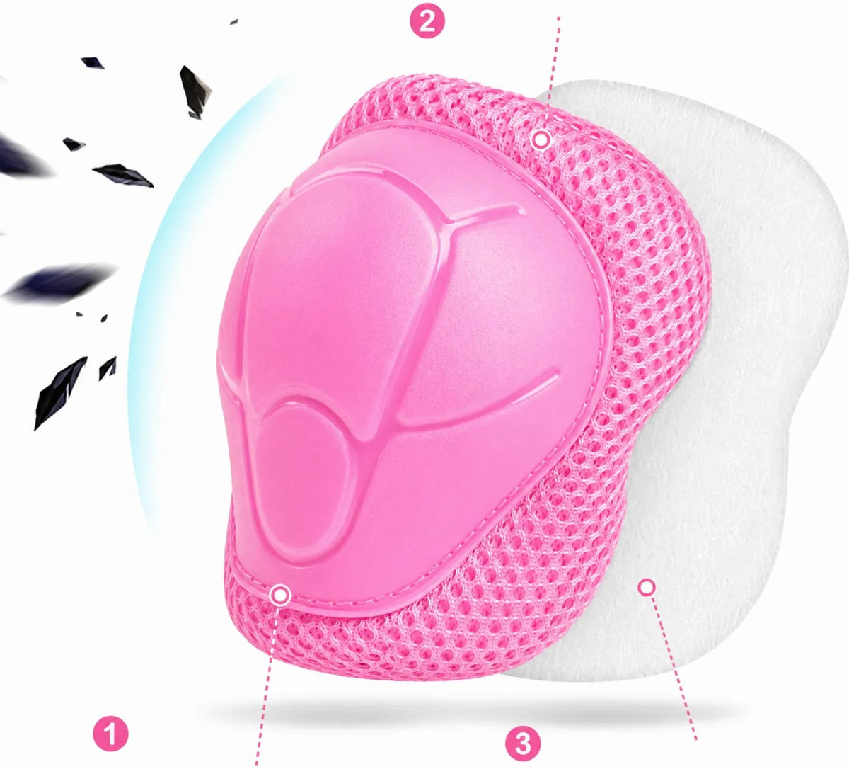 Kunert Kids protective gear set Megi 1, 6-piece: knee, elbow and wrist guards – pink - photo 3