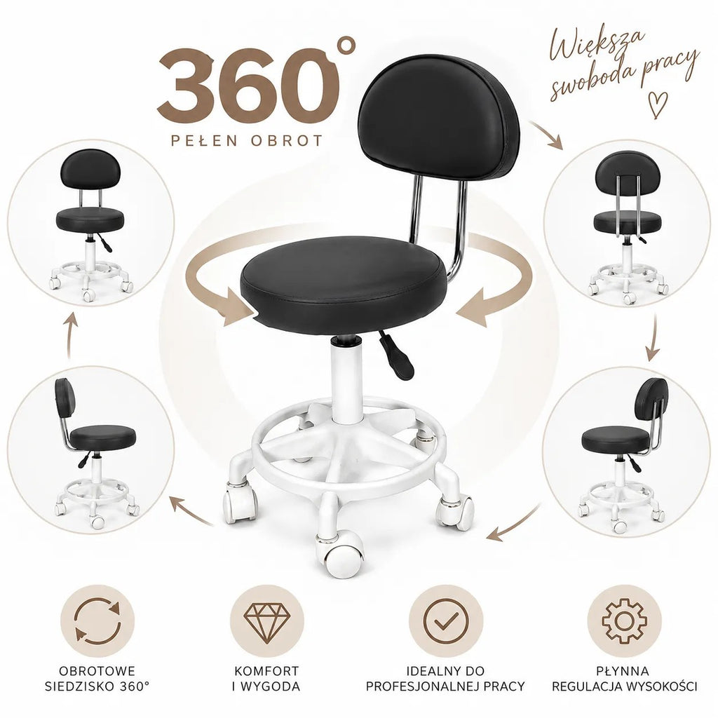 Kunert Beauty stool Sorelle with backrest, height-adjustable - photo 8
