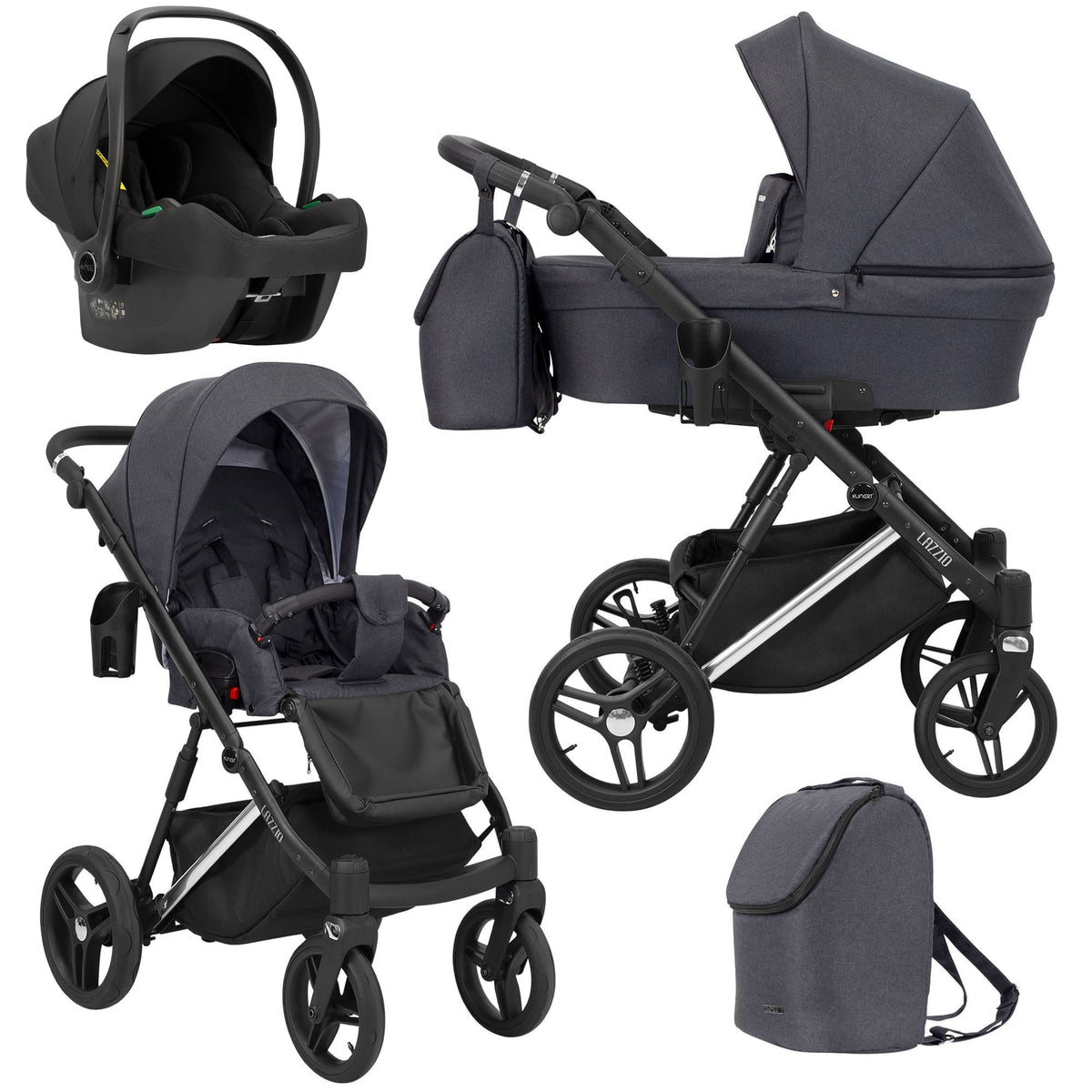 Kunert Lazzio Premium 3-in-1 Stroller – Anthracite – image 1