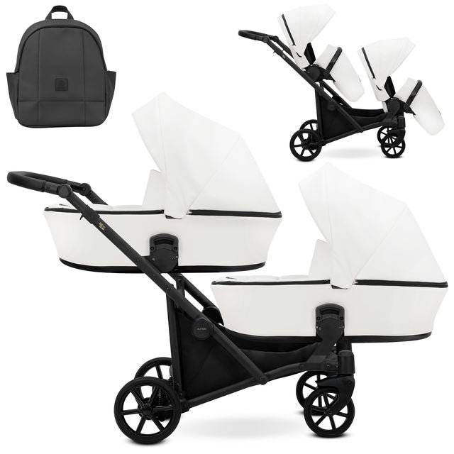 Kunert Brav Duo 2-in-1 Twin Stroller – White Eco – image 1