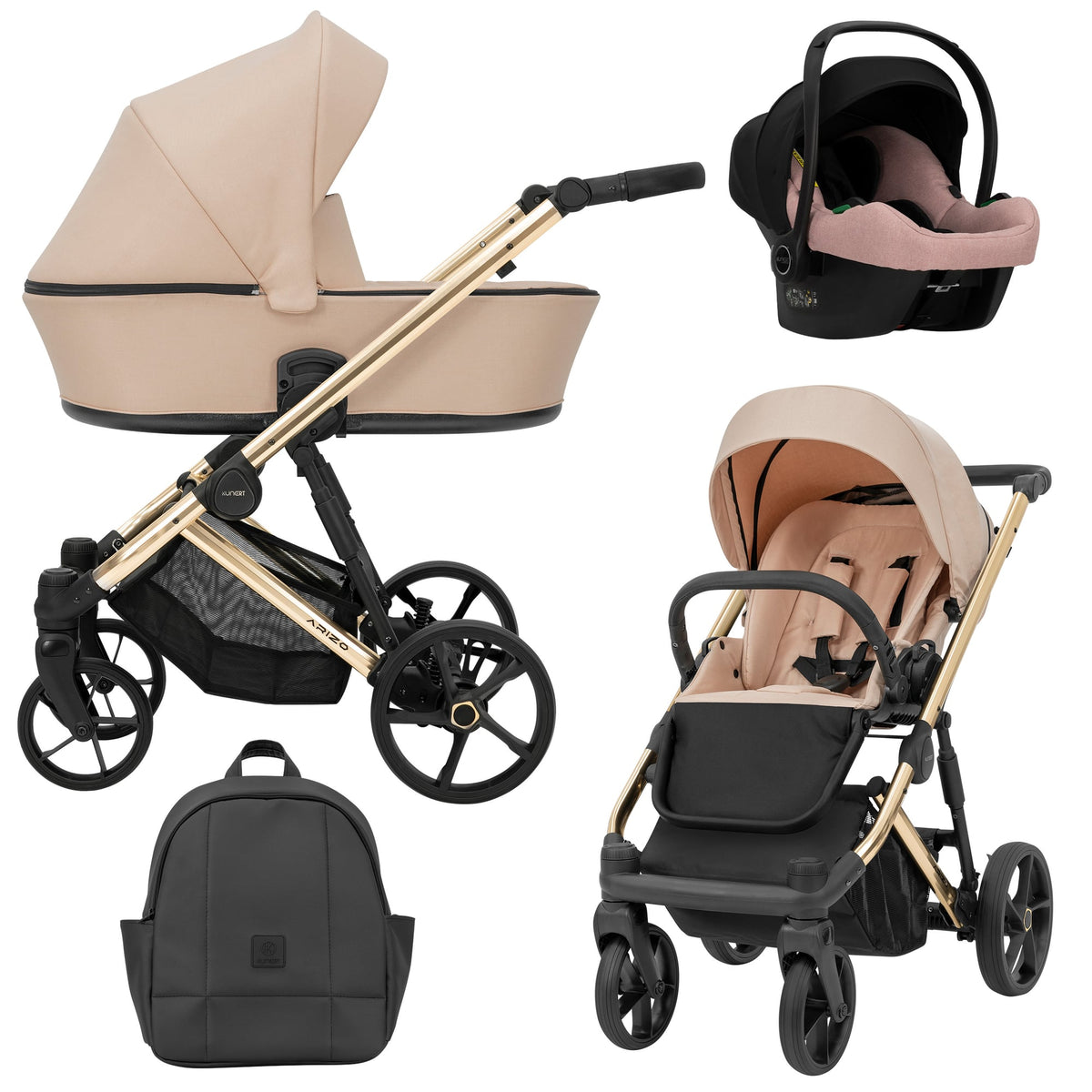 Kunert Arizo Premium 3-in-1 Stroller – Pink – image 1