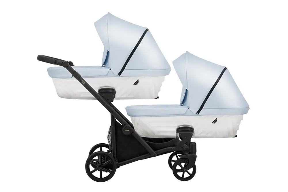 Kunert Ivento Duo 3-in-1 Twin Stroller – Eco Baby Blue Metalic – image 1