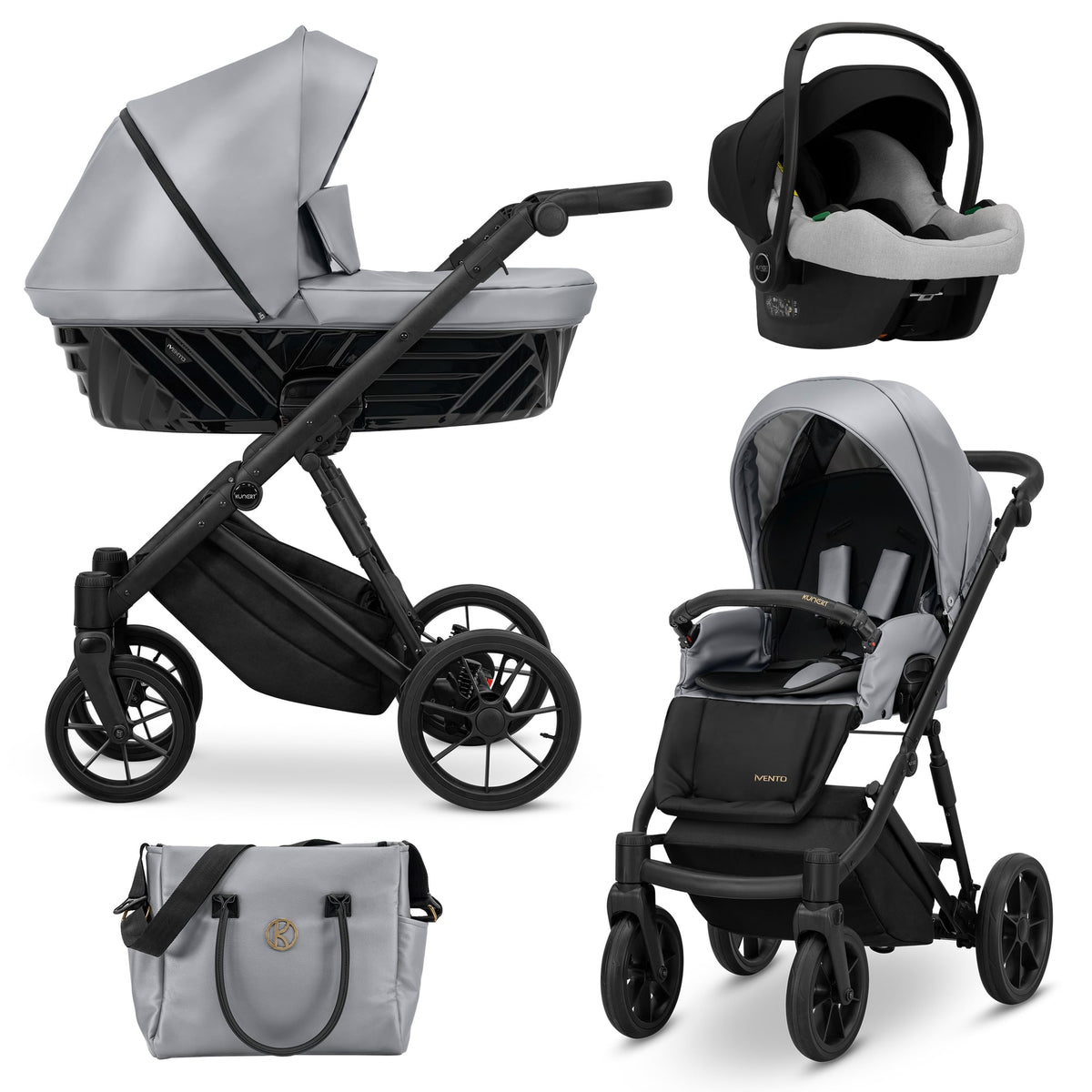 Kunert Ivento 3-in-1 Stroller – Eco Grey Metalic – image 1