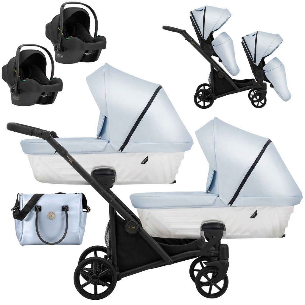 Kunert Ivento Duo 3-in-1 Twin Stroller – Eco Baby Blue Metalic – image 2