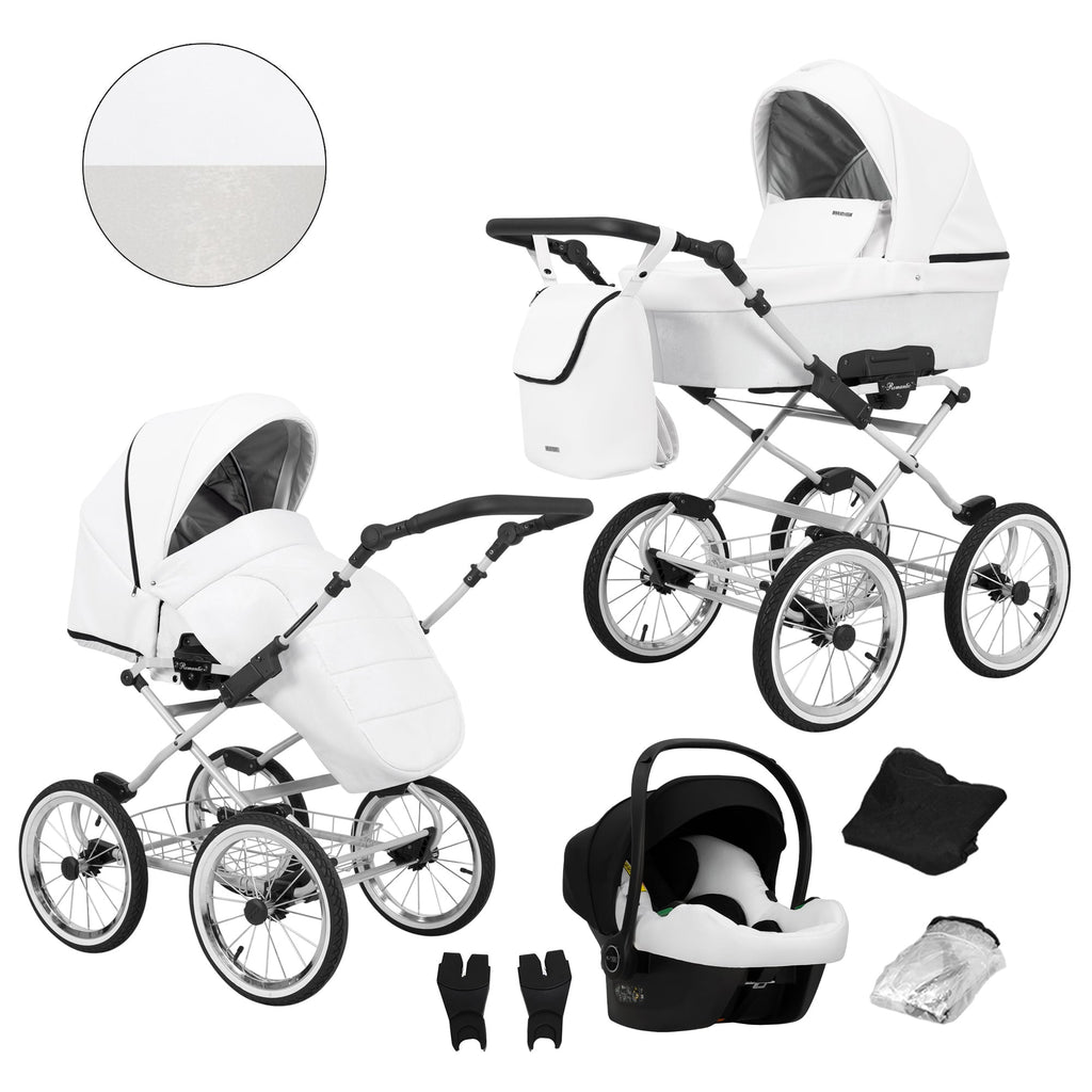 Kunert Romantic 3-in-1 Stroller – White Eco – image 1