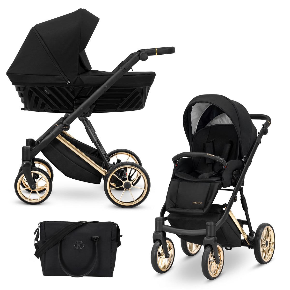 Kunert Ivento Premium 2-in-1 Stroller – Deep Black – image 1