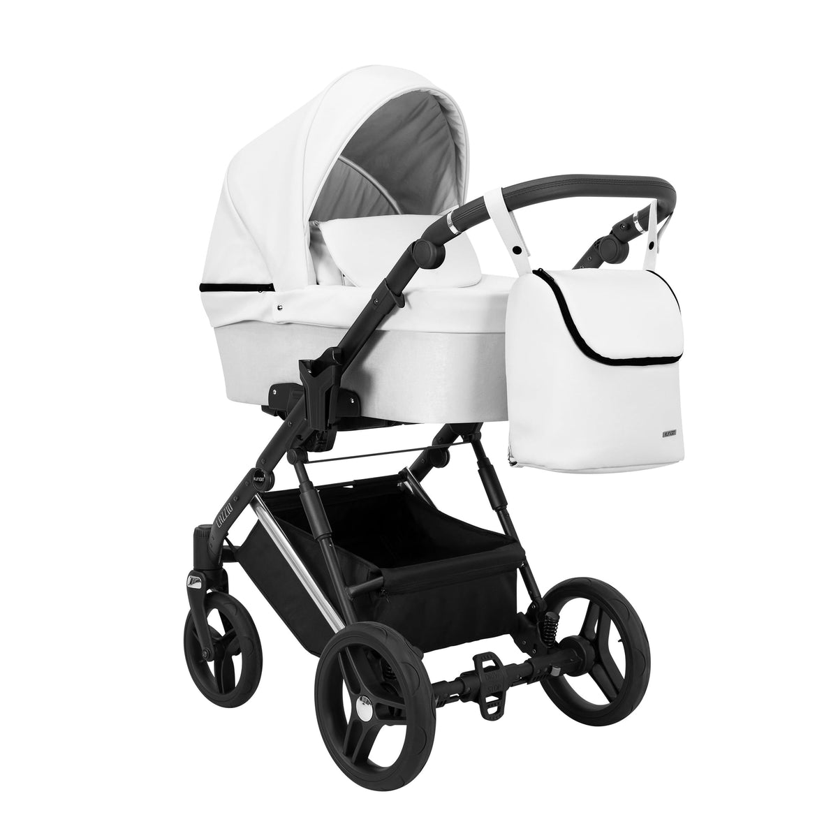 Wózek dziecięcy Kunert Lazzio Premium 3w1 - Srebrna rama - kolor: Biały Eco