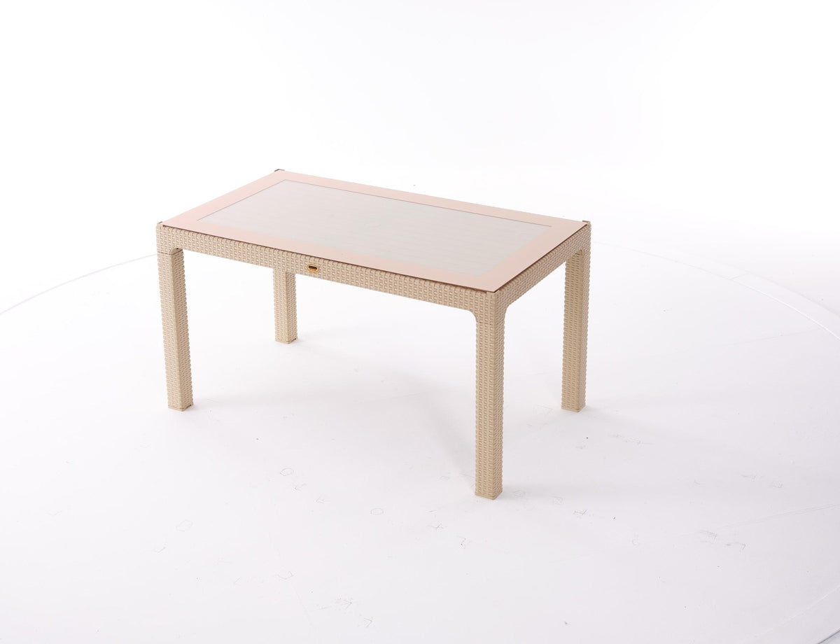 Kunert Garden table Calma, rattan look – cappuccino