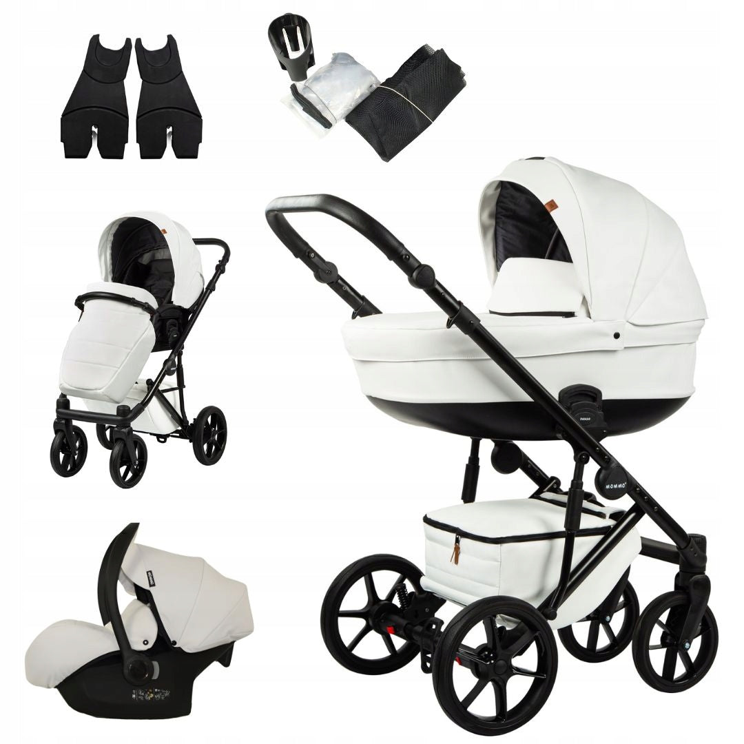 MOMMO Deluxe 3-in-1 Stroller – White – image 1