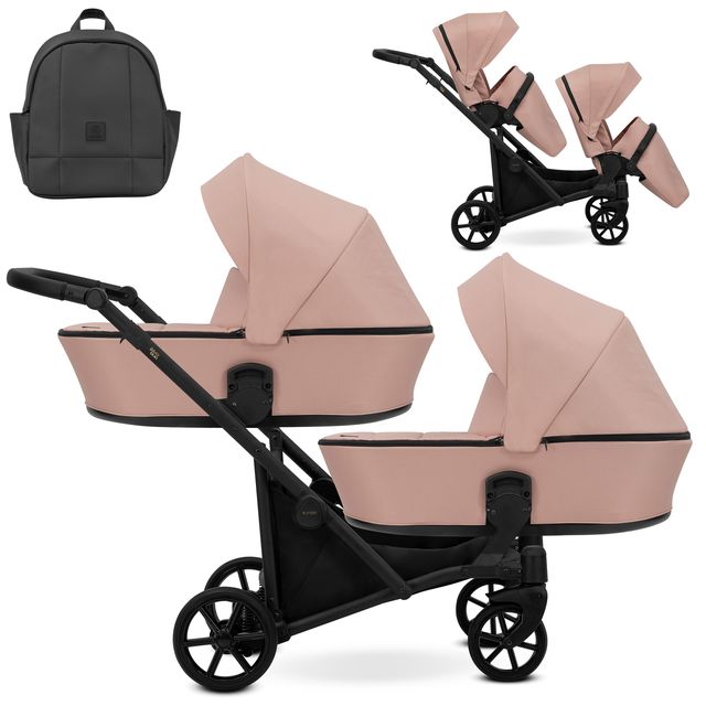 Kunert Brav Duo 2-in-1 Twin Stroller – Pink – image 1