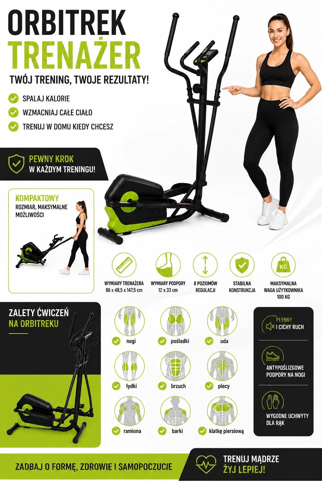 Kunert Magnetic elliptical trainer MOTION – black-yellow - photo 2