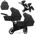 Kunert Brav Duo 2-in-1 Twin Stroller – Black Eco – image 1