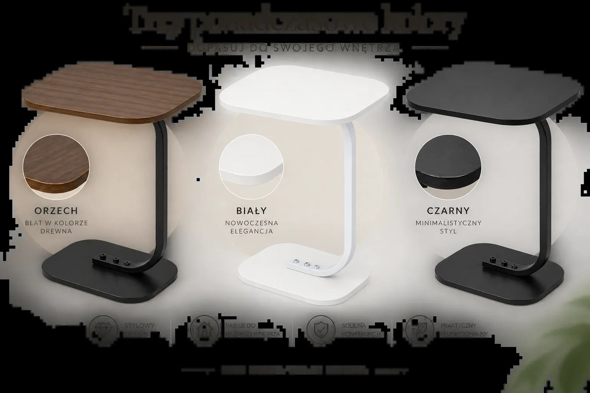 Kunert C-shaped side table Vero for sofa and laptop – white - photo 5