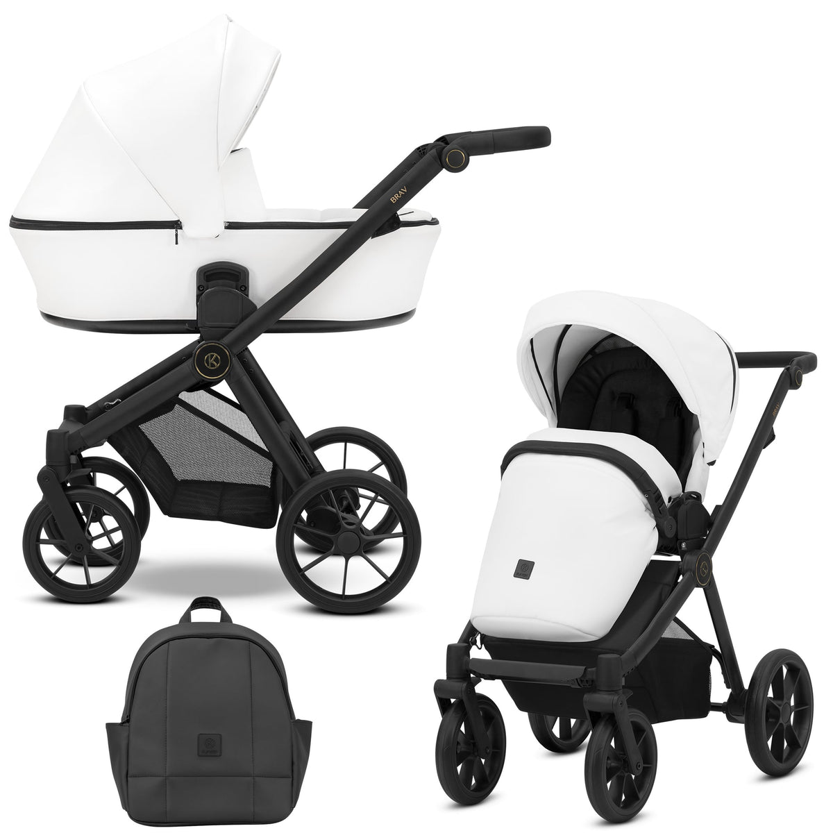 Kunert Brav 2-in-1 Stroller – White Eco – image 1