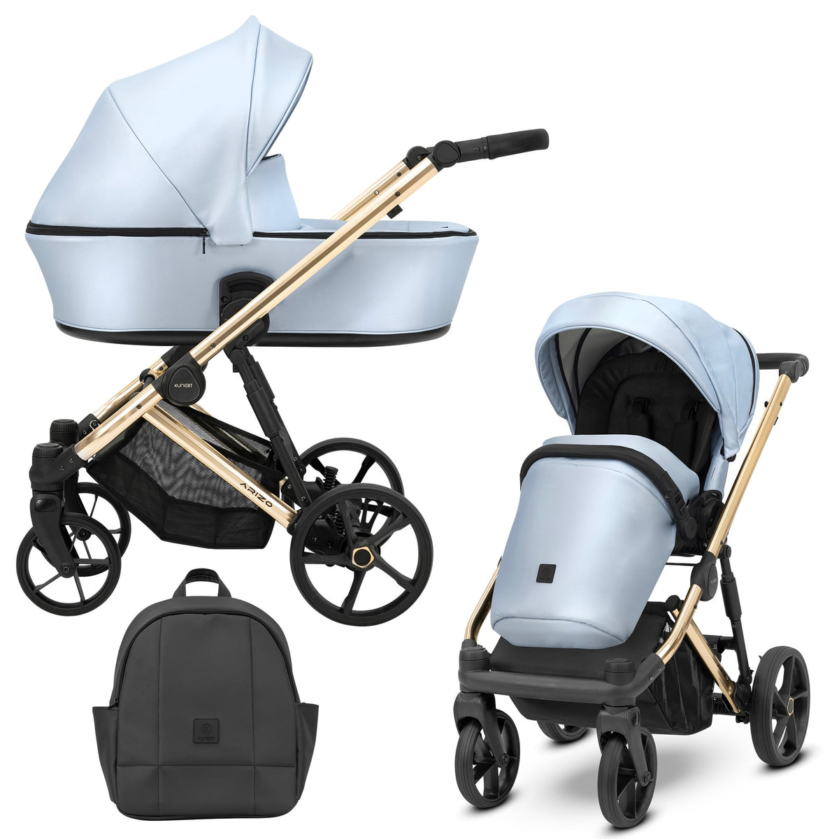 Kunert Arizo Premium 2-in-1 Stroller – Baby Blue Eco – image 1