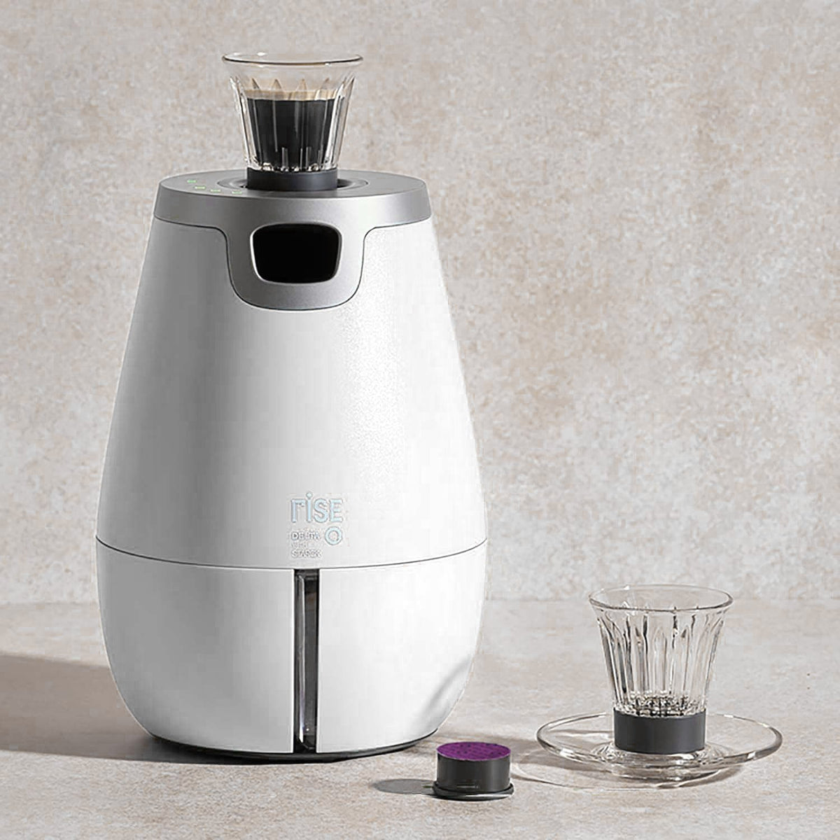 Delta Q Rise Capsule Coffee Machine with 4 Cups and Saucers – White - photo 3