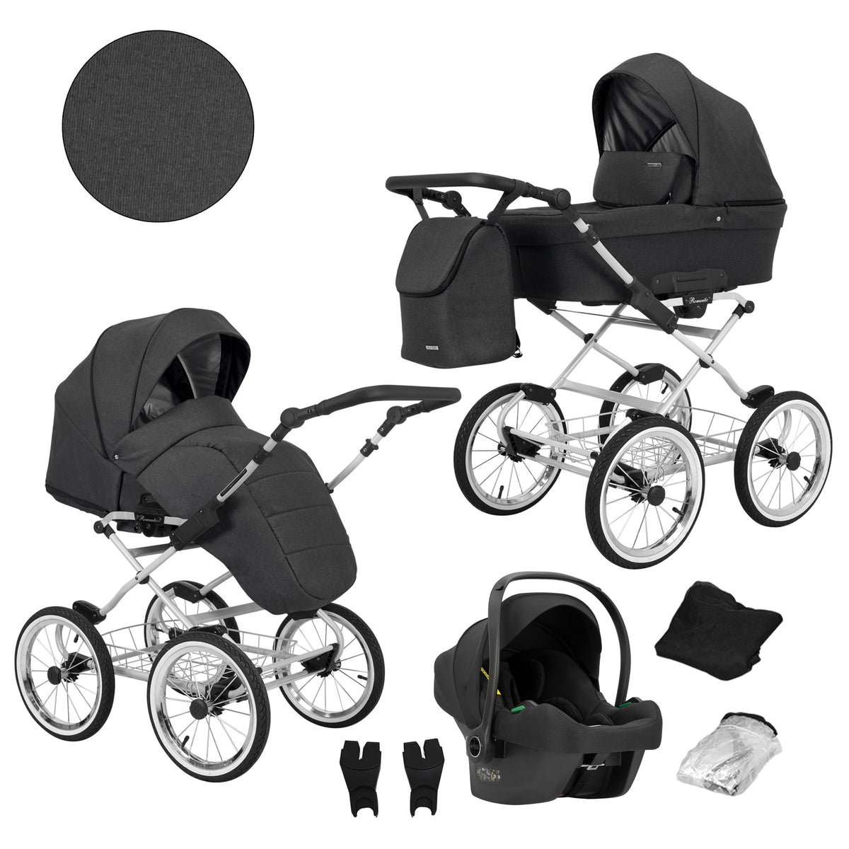 Kunert Romantic 3-in-1 Stroller – Anthracite – image 1