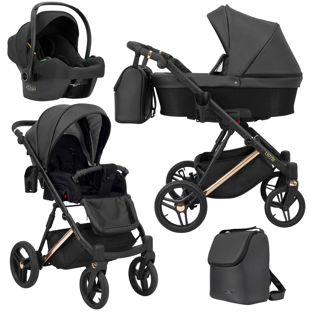 Kunert Lazzio Premium 3-in-1 Stroller – Black Eco – image 1