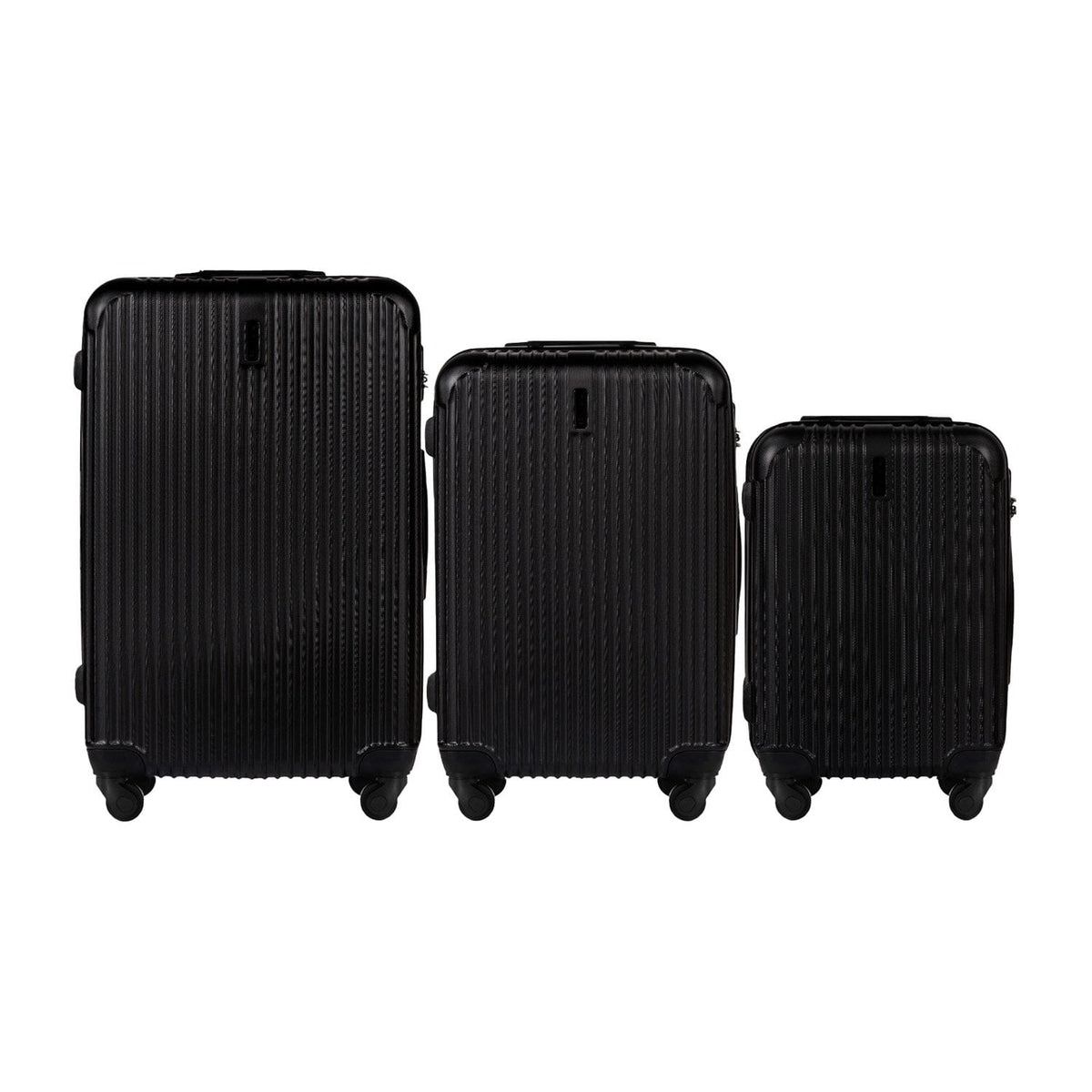 Wings Egret 3-Piece Hard Shell Suitcase Set – Black