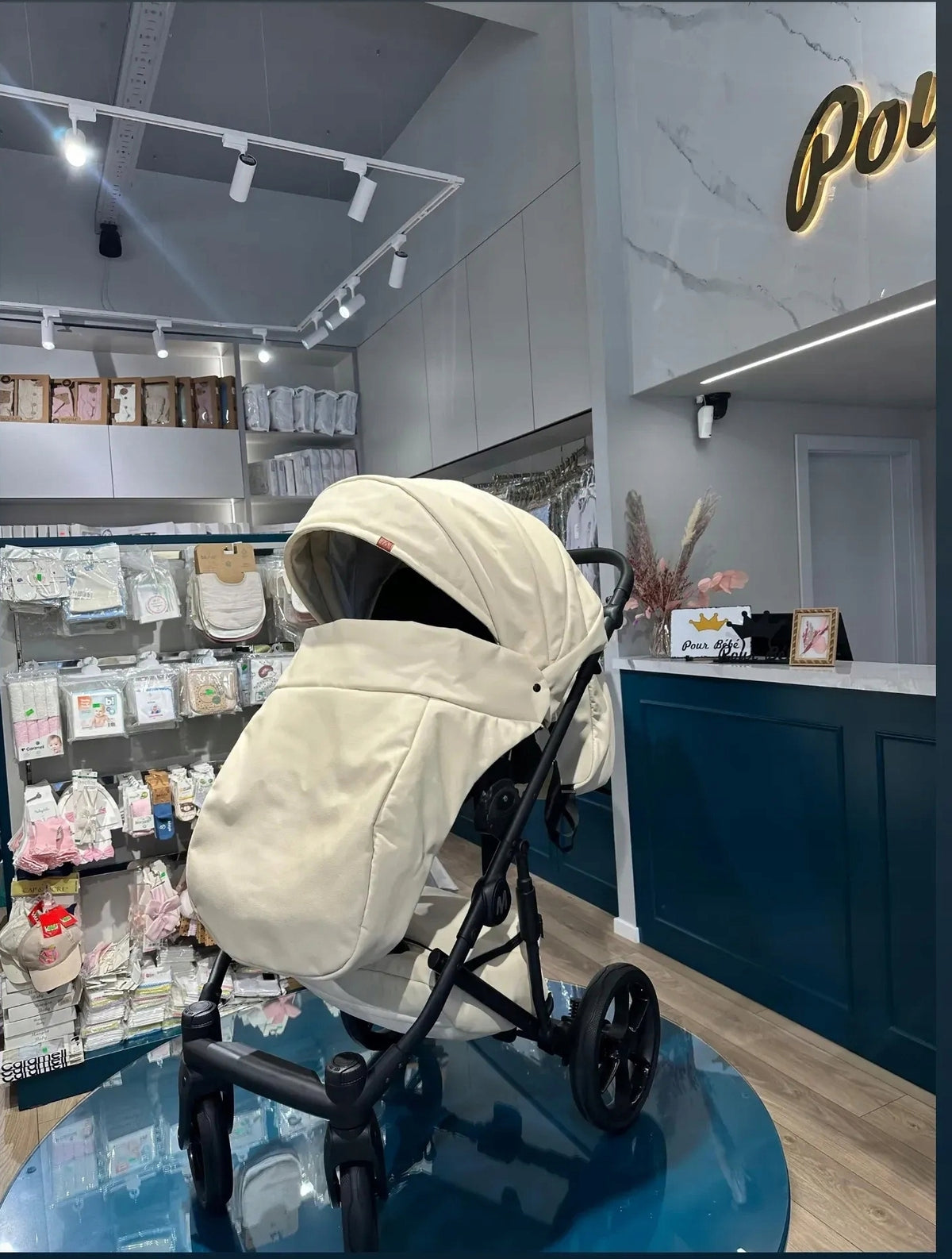 MOMMO Deluxe 3-in-1 Stroller – Beige – image 8