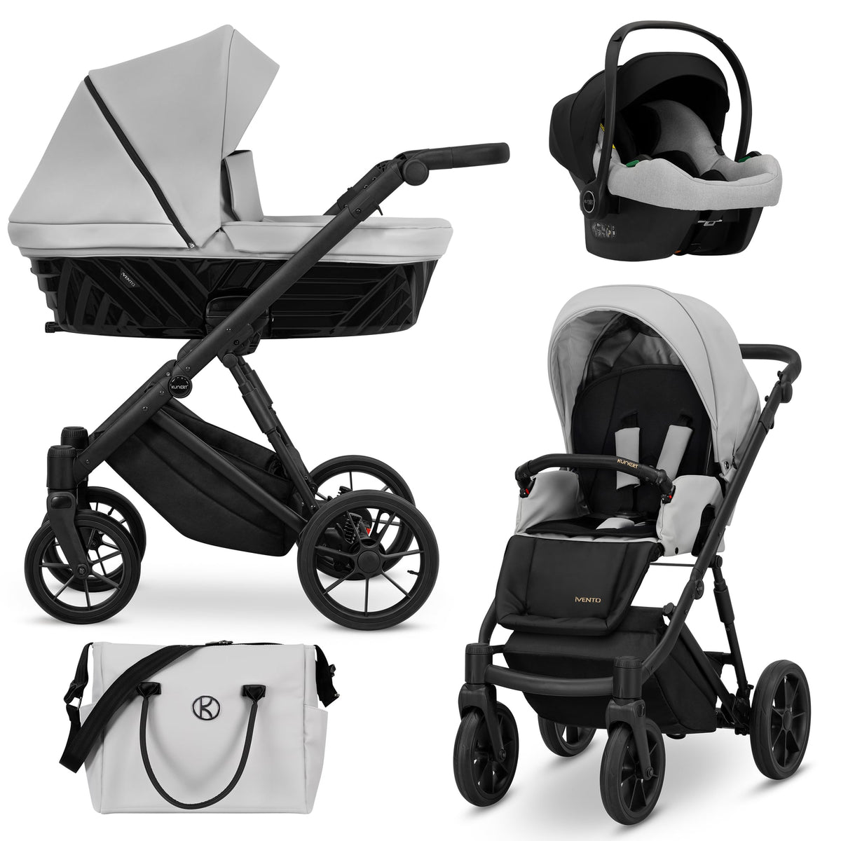 Kunert Ivento 3-in-1 Stroller – Dove Grey – image 1