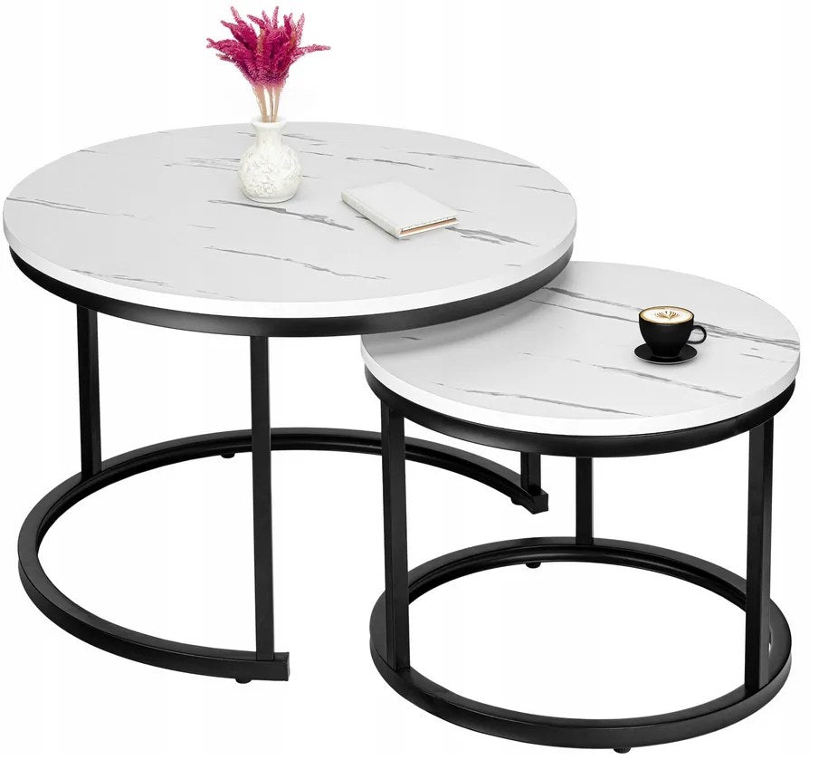 Kunert Coffee table set Alpine, 2 nesting tables, marble look - photo 3