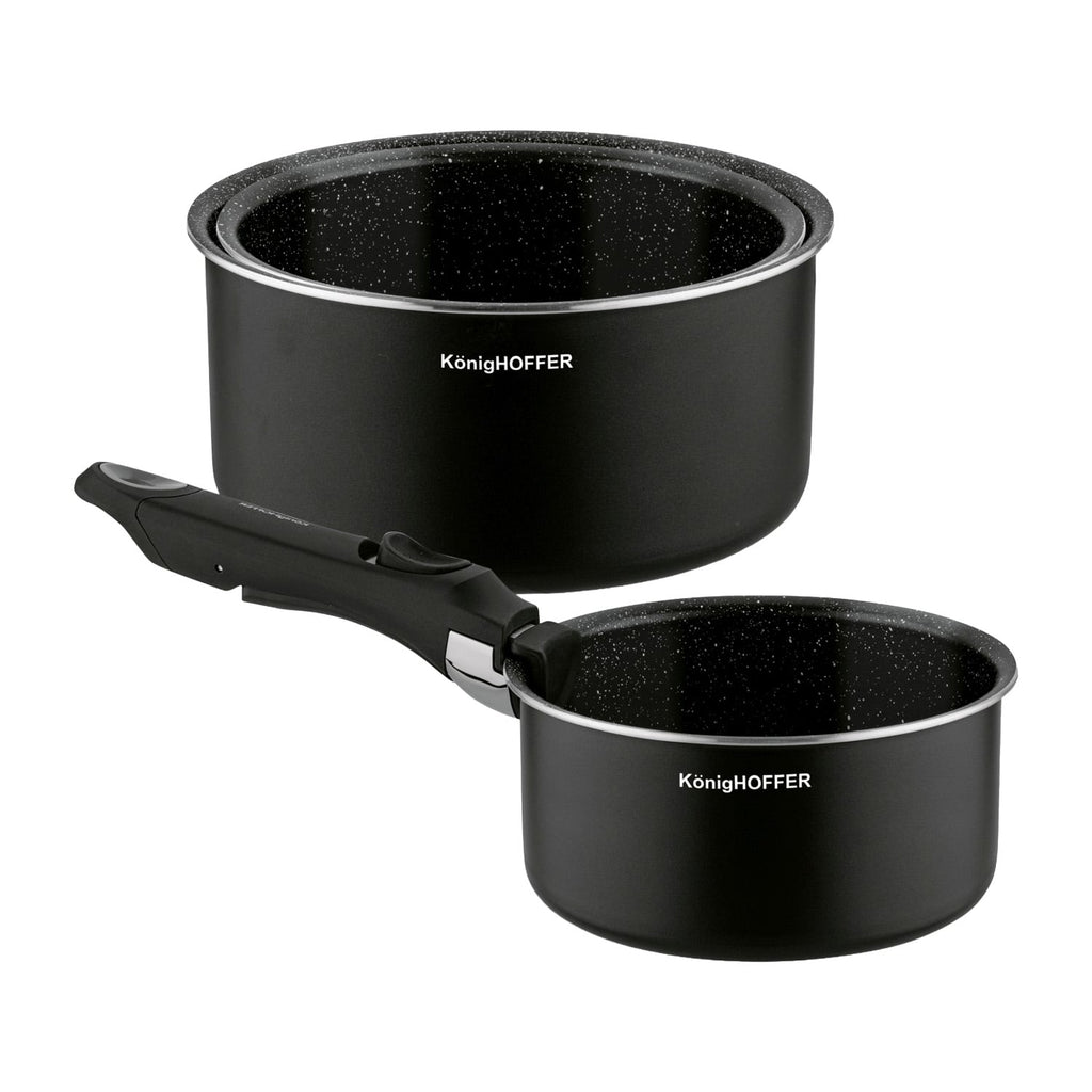 Konighoffer Spinel Black Cookware Set – 16/18/20 cm, Detachable Handle - photo 11