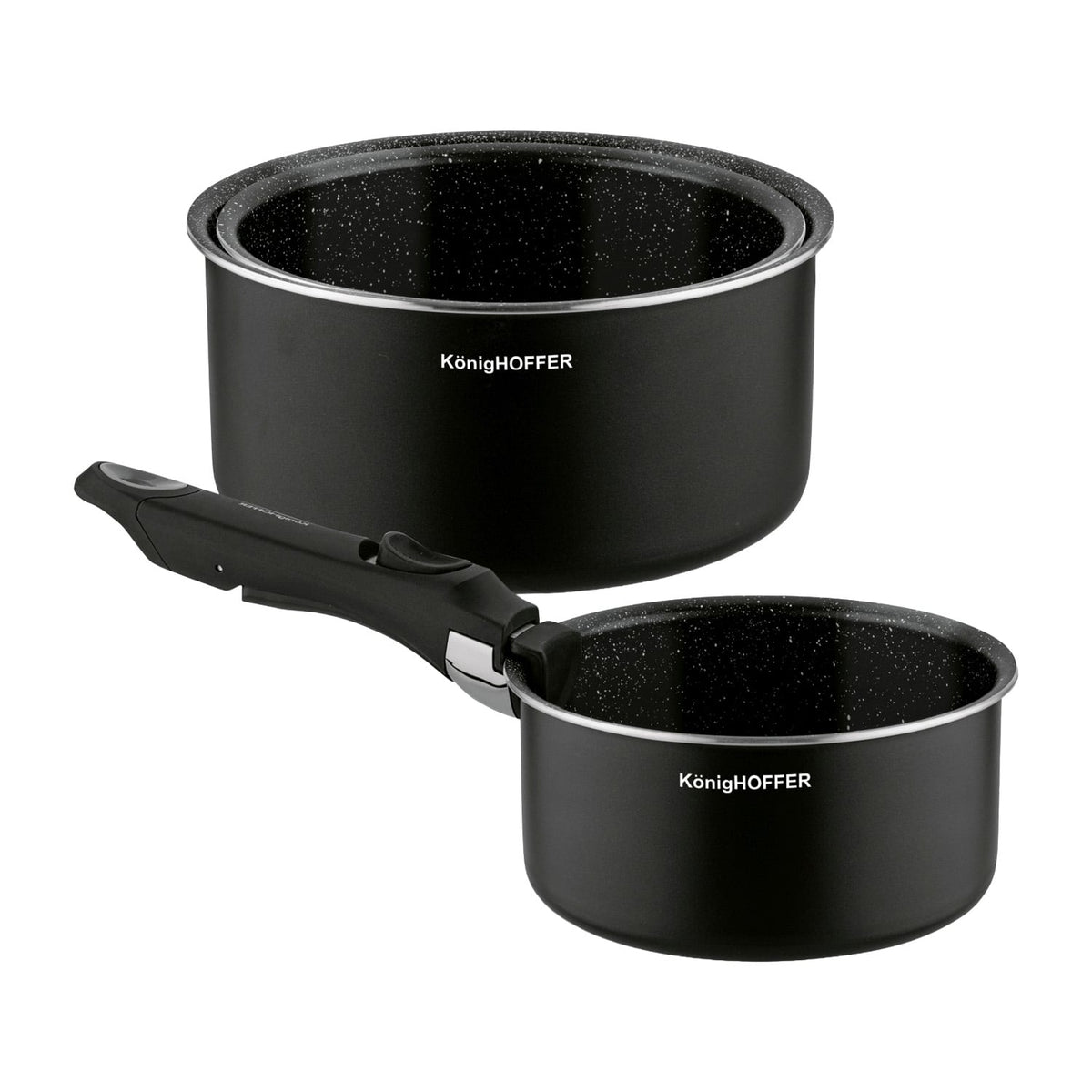 Konighoffer Spinel Black Cookware Set – 16/18/20 cm, Detachable Handle - photo 11
