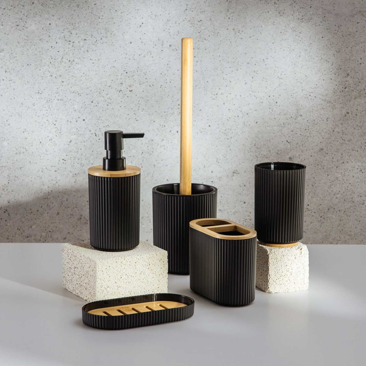 Homla Loreto Bathroom Set – 5 Pieces, Black - photo 7
