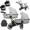 Kunert Brav Duo 3-in-1 Twin Stroller – BR-03 Grey – image 1