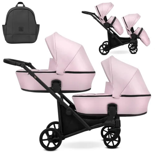 Kunert Brav Duo 2-in-1 Twin Stroller – Pink – image 3